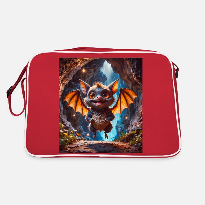 super cute animals in a forest – bat in a cave Retro Bag