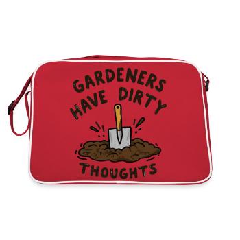 Gärtner haben schmutzige Gedanken - Retro Tasche - Rot/Weiß - Hinten