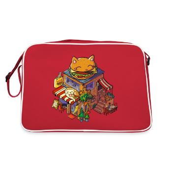 Katzen Burger Shop - Cat Town - Retro Bag - red/white - Back