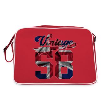 68TH BIRTHDAY UK VINTAGE 1958 - Retro Bag - red/white - Back