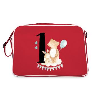 1st birthday, one, first, birthday, first - Retro Bag - red/white - Back