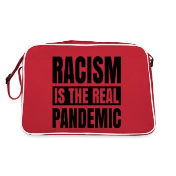 Rassismus ist die echte Pandemie - Retro Tasche - Rot/Weiß - Hinten