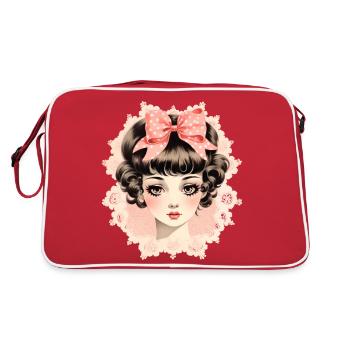 Vintage Coquette French Girl - Retro Bag - red/white - Back