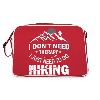 Hiking, climbing, climb, walking, mountain, hike, - Retro Tasche - Rot/Weiß - Hinten