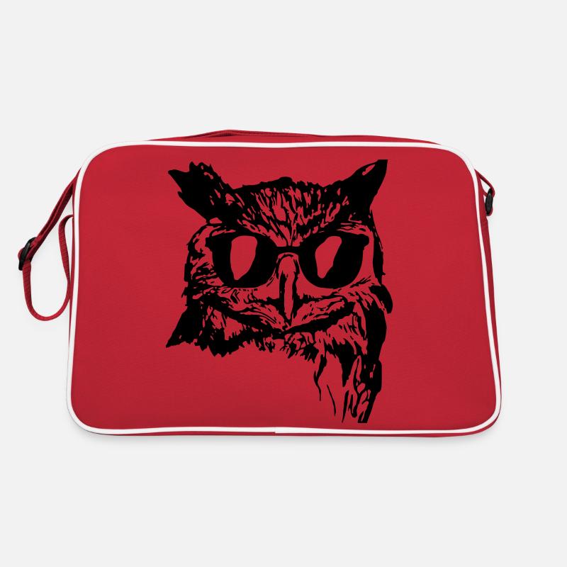 Owl with Sunglasses Black Gift Idea Retro Bag