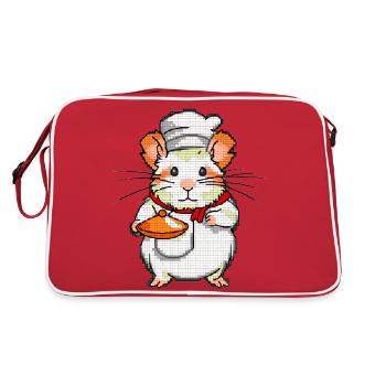 Hamster comme maître cuisinier cuisiné délicieux - Sac Retro - rouge/blanc - Dos