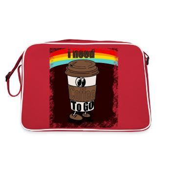 Coffe to go - Retro Tasche - Rot/Weiß - Hinten