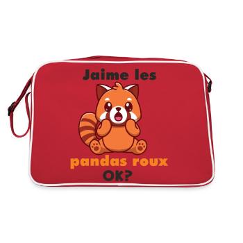 J’aime Les Pandas Roux Ok? Panda Roux Mignon - Sac Retro - rouge/blanc - Dos