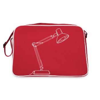 Schreibtisch Lampe Zeichnung - Retro Tasche - Rot/Weiß - Hinten