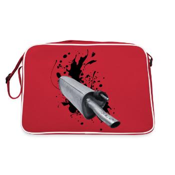 Un autre échappement : bruit chaud, gaz d’échappement frais - Sac Retro - rouge/blanc - Dos