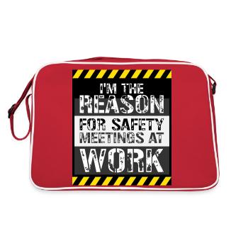 C’est drôle que je sois la raison des réunions de sécurité au travail - Sac Retro - rouge/blanc - Dos