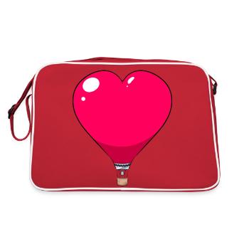 Hot Air Balloon Balloon Ride Sky I Gift - Retro Bag - red/white - Back