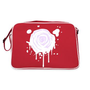 Rose Blossom Graffiti Drop Rose Romantic - Retro Bag - red/white - Back