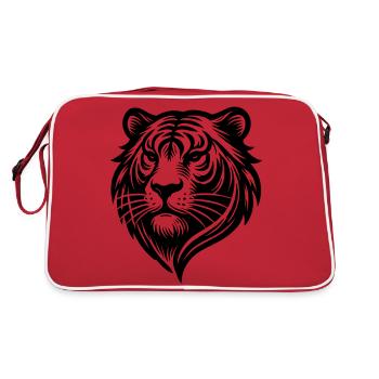 Logo de la tête de tigre - Sac Retro - rouge/blanc - Dos