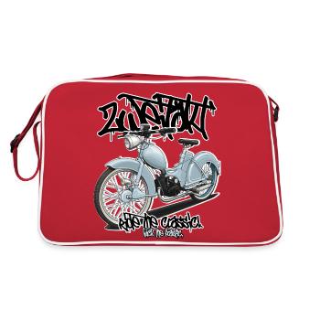 SR2 (light blue) // Illustration - Retro Bag - red/white - Back