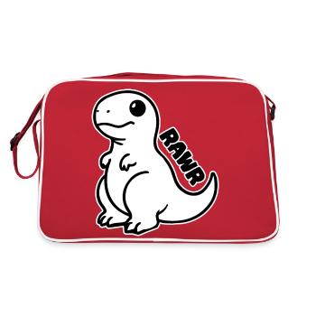 Dinosaure mignon - T-rex Rawr Design - Sac Retro - rouge/blanc - Dos