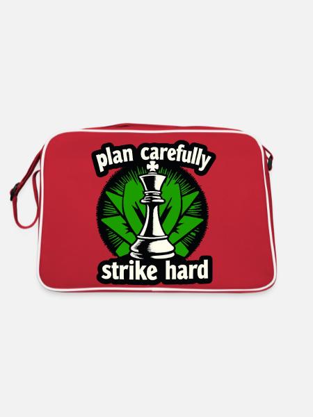 Schach plan carefully strike hard - Retro Bag - red/white - Back