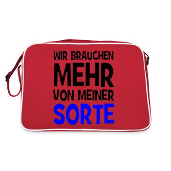 Wir brauchen mehr von meiner Sorte - Retro Tasche - Rot/Weiß - Hinten