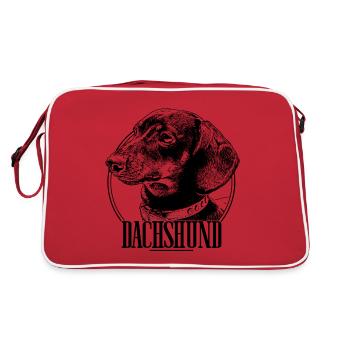 Dachshund Dackel Teckel - Sac Retro - rouge/blanc - Dos