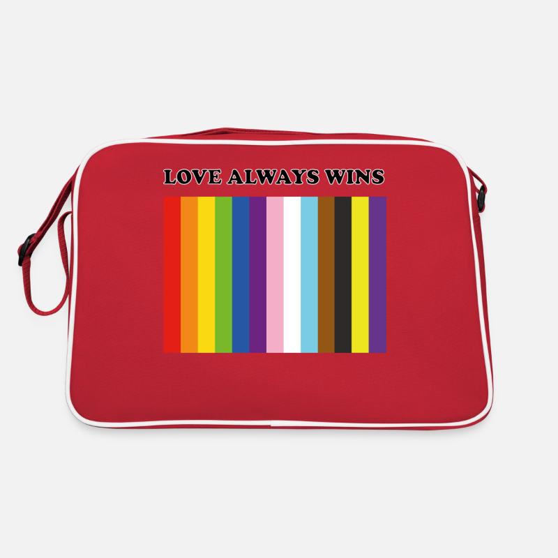 Liebe gewinnt immer inklusive Pride-Farben Retro Tasche