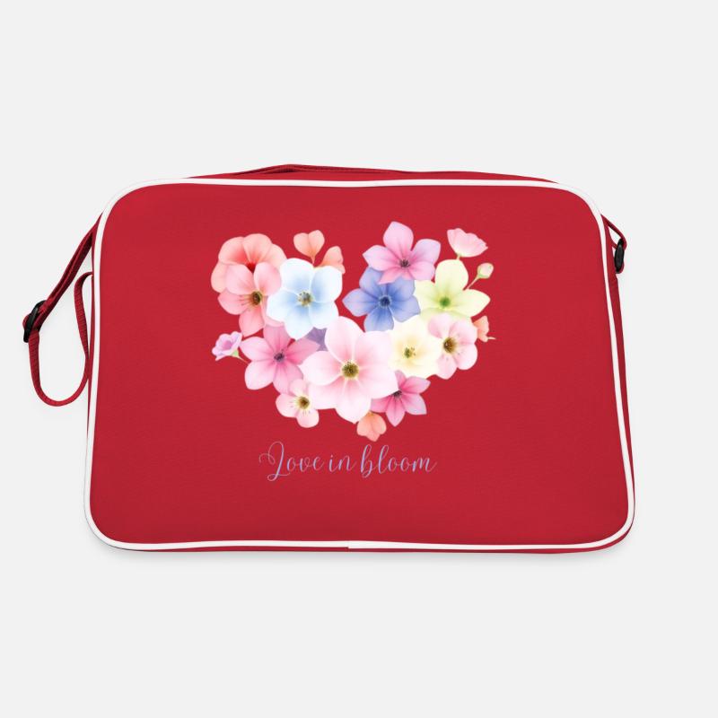 L’amour en fleur design de fleur Sac Retro
