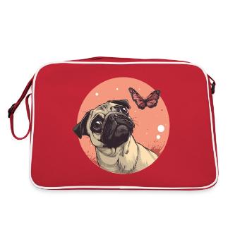 Carlin avec papillon - Sac Retro - rouge/blanc - Dos