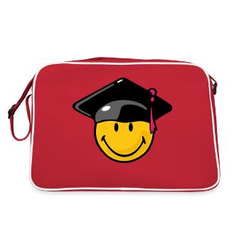 Smiley Graduation - Retro Tasche - Rot/Weiß - Hinten