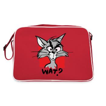 Cat WHAT? - Retro Bag - red/white - Back