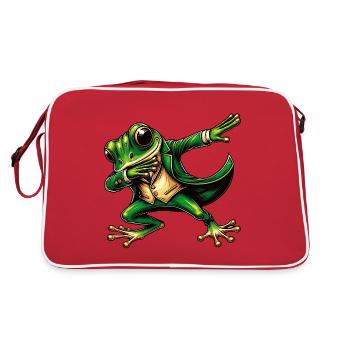 drôle grenouille dansante verte - Sac Retro - rouge/blanc - Dos