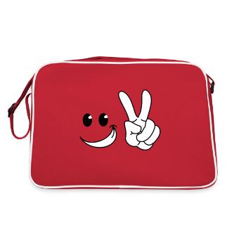 Coole Zeichnung - Retro Tasche - Rot/Weiß - Hinten
