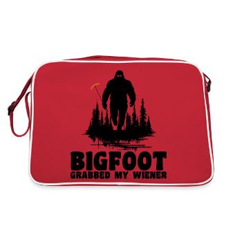 Bigfoot Grabbed My Wiener, Funny - Sac Retro - rouge/blanc - Dos