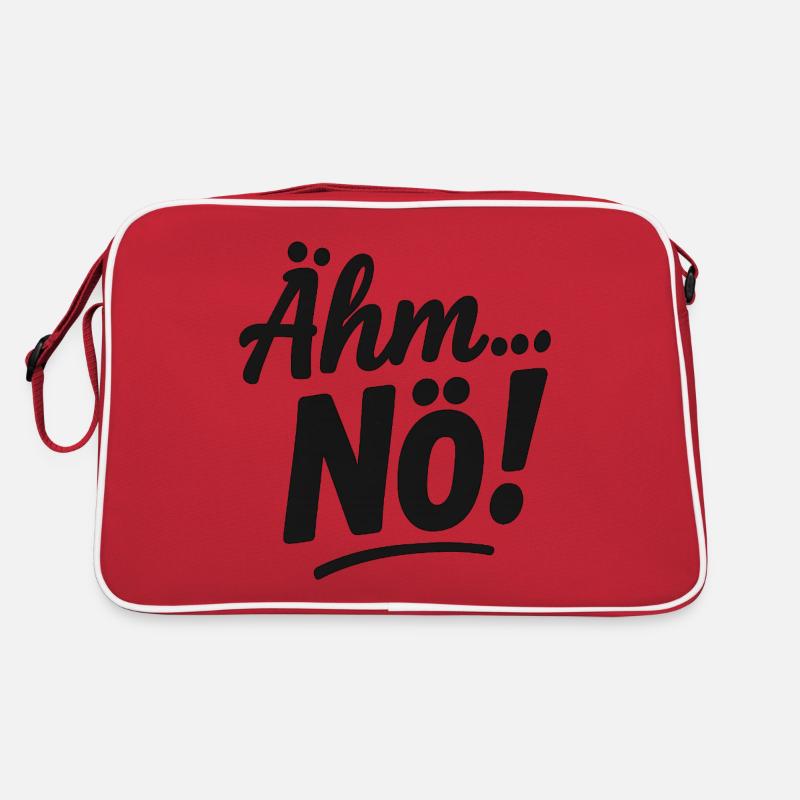 Statement lustiger Spruch Ähm Nö Retro Tasche