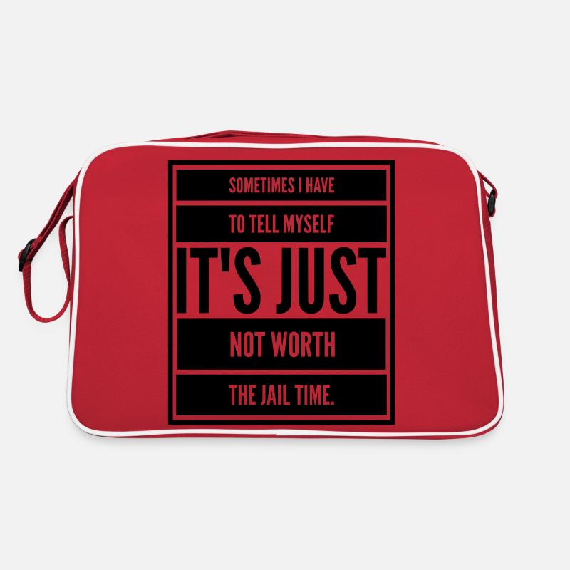 Sarcasm Funny KEEP CALM not WORTH JAILTIME big Retro Bag