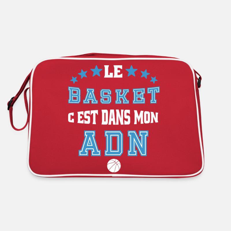 Le basket c'est dans mon adn.T shirt basketball - Sac Retro - rouge/blanc