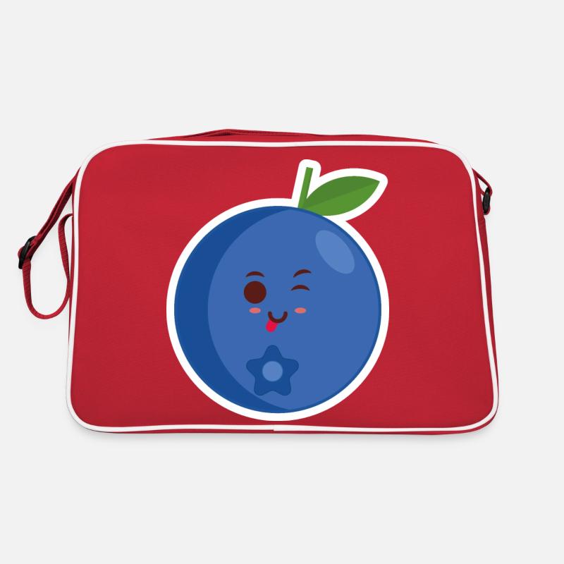 Heidelbeere - Retro Tasche - Rot/Weiß