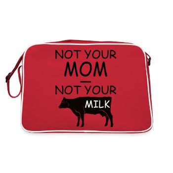 NOT YOUR MOM NOT YOUR MILK - vegan - Retro Tasche - Rot/Weiß - Hinten