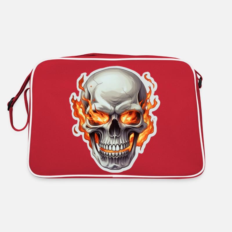 tete de mort en feu Sac Retro
