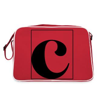 Buchstaben-Alphabet c - Retro Tasche - Rot/Weiß - Hinten