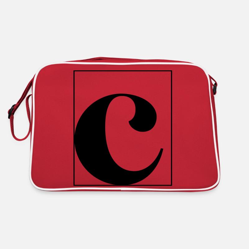Buchstaben-Alphabet c - Retro Tasche - Rot/Weiß