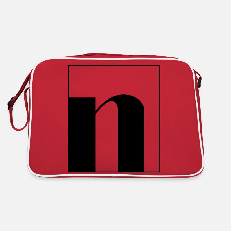 Buchstaben-Alphabet n - Retro Tasche - Rot/Weiß