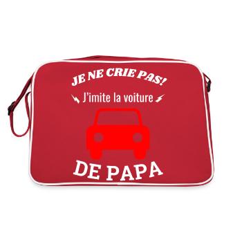 I don't shout! I'm imitating dad's car - Retro Bag - red/white - Back