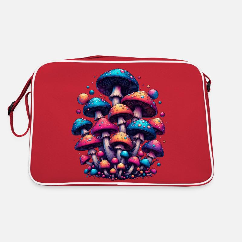 Psychedelic Mushroom Magic Retro Tasche