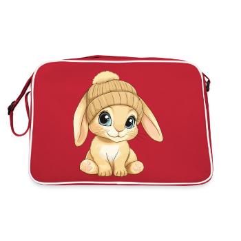 Lapin mignon mignon bébé enfants animal dessin animé - Sac Retro - rouge/blanc - Dos