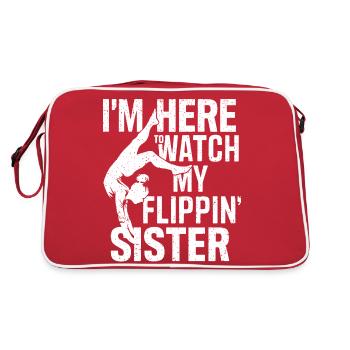 Proud viewer – 'I'm Here To Watch My Flippin' - Retro Bag - red/white - Back