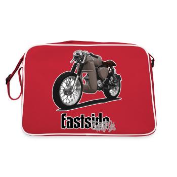 S51 (marron) // Illustration - Sac Retro - rouge/blanc - Dos