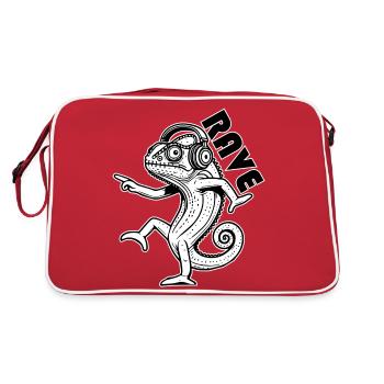 Caméléon dansant - Rave Design - Sac Retro - rouge/blanc - Dos