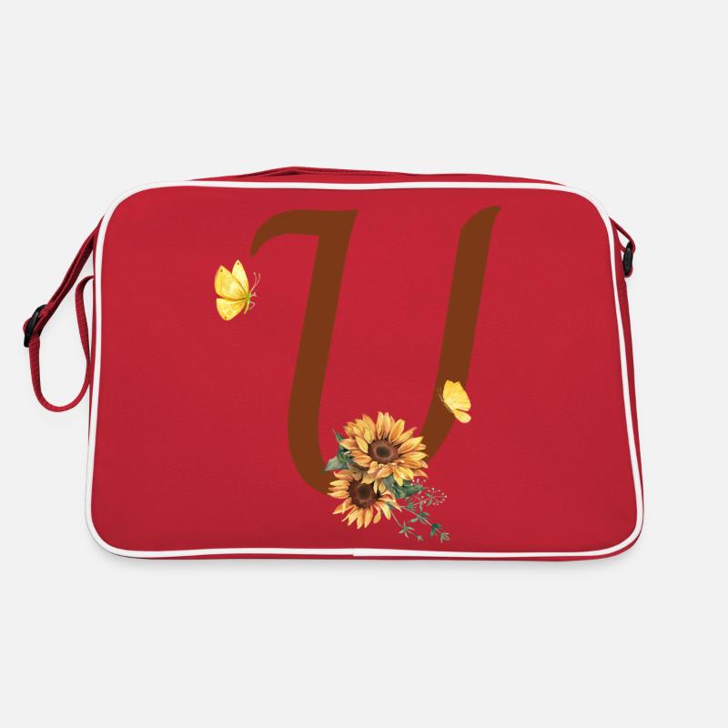 Lettre u tournesol papillon Sac Retro