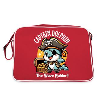 Pirate Dolphin Wave Raider - Retro Bag - red/white - Back