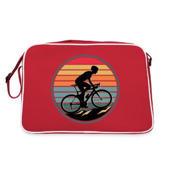 Retro Mountain Bike Bike Cyclist - Retro Bag - red/white - Back