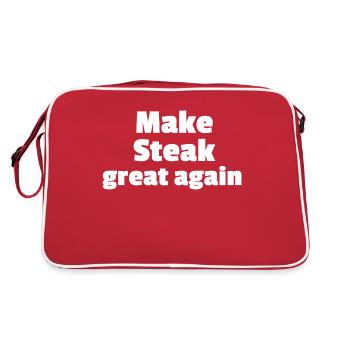 Make Steak great again - Retro Tasche - Rot/Weiß - Hinten